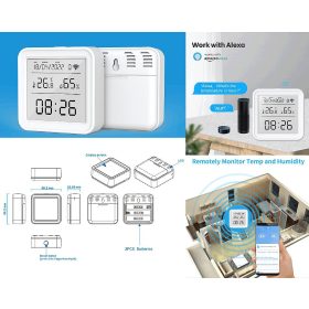   WiFi hőmérséklet és páratartalom érzékelő LCD kijelzővel (Tuya, Smart Life, Alexa, Google Home) RENDELÉS ALATT !!!!!