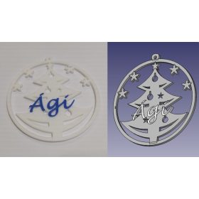   Karácsonyi akasztható dísz, fenyőfa kerek, Ági névvel KAPHATÓ !!!!!!