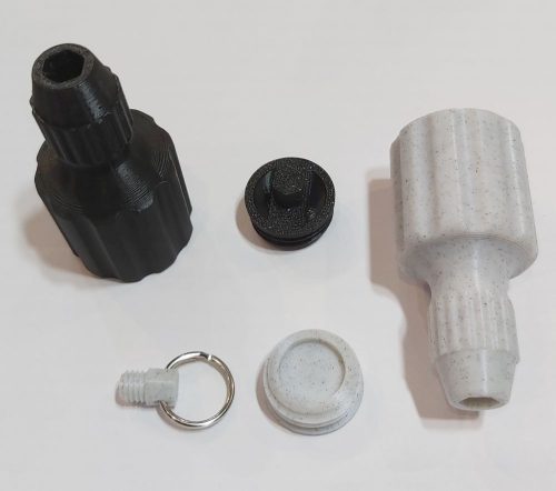 Kulcstartó mini marokcsavarhúzó, tároló rekesszel, 6mm-es normál bitfejekhez. (61x28mm) KAPHATÓ !!!!!
