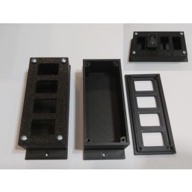   Műszerdoboz 4db kapcsoló kivágással, műanyag, felszerelhető 83x37x26mm talpal 37x100mm KAPHATÓ !!!!!!!