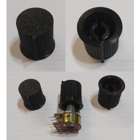   Forgatógomb bordázott 21x21mm, 6mm recézett tengelyre, fekete KAPHATÓ !!!!!!!