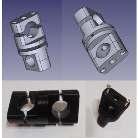   Dupla csőbilincs, forgatható 360 fokban, 19-25mm - 19-25mm közötti csövekhez mindkét oldalon KAPHATÓ !!!!!!