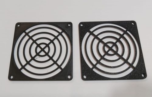 Ventillátor rács műanyag 80x80x3,2mm fekete KAPHATÓ !!!!!