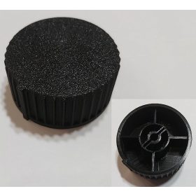   Forgatógomb bordázott 51x24mm, 6mm recézett tengelyre, fekete KAPHATÓ !!!!!!!