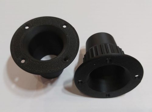 Reflexcső 50x60mm fekete 4db furattal az előlapon RENDELÉSRE !!!!!!!
