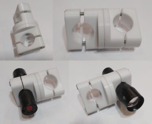 Biciklis LED-elem lampa tartó konzol, forgatható 360 fokban, 19-25mm között Fehér KAPHATÓ !!!!!!