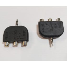   Audio-video adapter 3,5jack dugó - 3RCA aljzat (kamera adapter átalakító) KAPHATÓ !!!!!!!