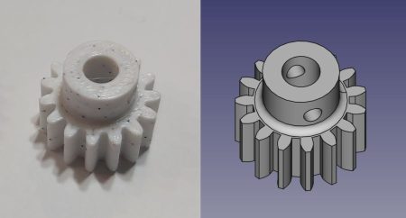 Fogaskerék M=1 x 15 fog x 17 mm 3D nyomtatott KAPHATÓ !!!!!!