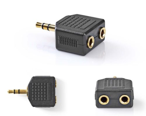 3,5 jack elosztó 2x3,5jack aljzat adapter, aranyozott KAPHATÓ !!!!!!