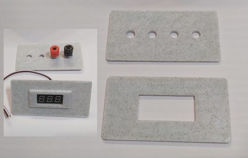 Műszerdobozhoz 2db előlap, mini műszerhez, 4db 6mm furattal, műanyag moduloshoz 100x80x45mm (előlap 40x75x2mm) KAPHATÓ !!!!!!!