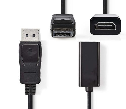 DisplayPort dugó - HDMI™ aljzat kimenet, 0,2 m, Fekete (CCGP37150BK02) RENDELÉSRE !!!!