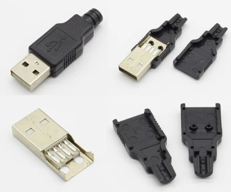  USB A szerlhető dugó + Műanyag ház, 4 pin KAPHATÓ !!!!!!!