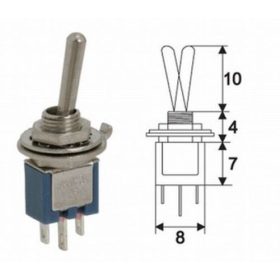   Karos kapcsoló mini 3állású 2áramkör 1A 250V KIFOGYOTT !!!!!