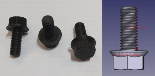 Hatlapfejű peremes csavar M8X20mm, fekete szín KAPHATÓ !!!!