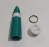 Kulcstartó lőszer formájú, zöld-fehér színű, üreges belsővel, skuló 2 KAPHATÓ !!!!!!!