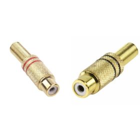 Fém RCA aljzat fekete + piros aranyozott KAPHATÓ !!!!!