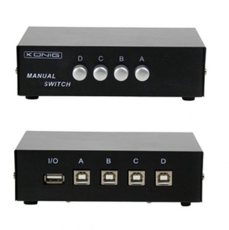 USB 4 portos választókapcsoló fémházas AKCIÓS !!!!!!! KAPHATÓ !!!!!