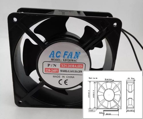 120x120x38mm 220-240V ventilátor (FD12038) RENDELÉSRE !!!!!