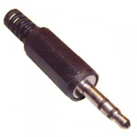 3,5mm-es sztereó jack dugó, műanyag fekete házban. (05106) KAPHATÓ !!!!!!!