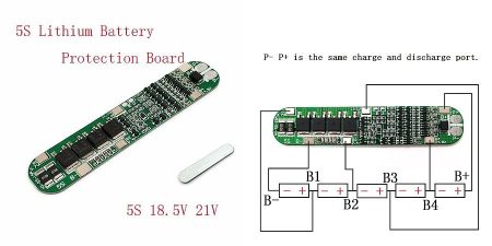 Li-ion 18650 Cella védelemmel ellátott modul BMS - 5 Cella töltés, és merítés védelméhez 15/25A RENDELÉS ALATT !!!!!