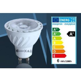   GU10 5W 100-250V ̴ 50/60Hz 3000K meleg-fehér, Sugár szög: 100°, 400 lumen !!! KIFOGYOTT !!!!!!