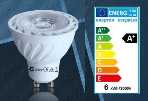 GU10 5W 100-250V ̴ 50/60Hz 3000K meleg-fehér, Sugár szög: 100°, 400 lumen !!! KIFOGYOTT !!!!!!