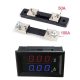 DC 0-100V 0-50A Dupla LED kijelző digitális voltmérő ampermérő modul beépített söntel. RENDELÉSRE !!!!!!