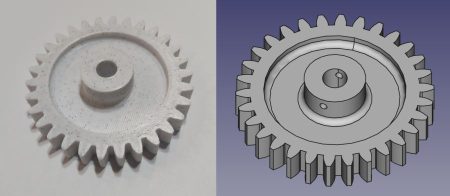 Fogaskerék M=2 x 30 fog x 64 mm 3D nyomtatott KAPHATÓ !!!!!!