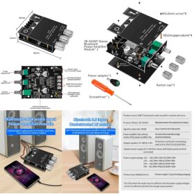   Audio erősítő 2x50 W, hangerő magas és mély állítás, 3,5 jack vonal és BT 5.0 bemenet, hangfal kimenet. (ZK-502MT) AKCIÓS !!!!! RENDELÉSRE !!!!!!