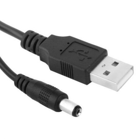 USB 2.0 dugó-DC 5,5/2,1/11mm Dugóval szerelt kábel 1méter. (E141) KAPHATÓ !!!!!!