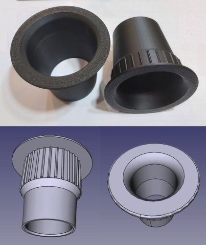 Reflexcső 80x90mm fekete furat nélküli KAPHATÓ !!!!!!!