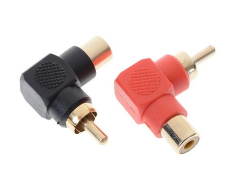 RCA aljzat - RCA dugó könyök adapter piros/fekete