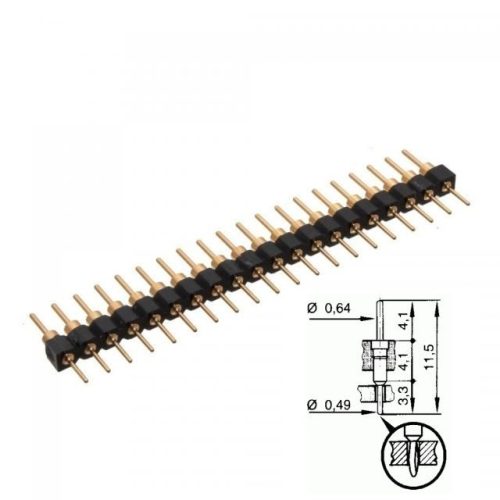 Tüskesor, tördelhető 20pin, kör profil, 2,54mm KAPHATÓ !!!!!