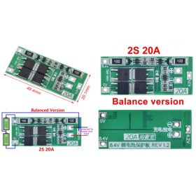   Li-ion 18650 Cella védelemmel ellátott modul BMS - 2 Cella töltés, és merítés védelméhez 20A, BALANCE funkcióval KAPHATÓ !!!!!