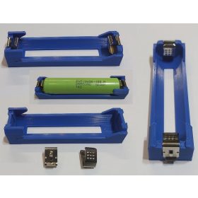   18650 Li-ion 1db lapos érintkezős 65mm-es akkumulátorokhoz, acél rugós érintkezőkkel, akkumulátor tartó. KAPHATÓ !!!