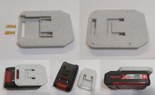 Adapter építéshez, akkumulátorra való ellendarab, Einhell X Change + 2db érintkező KAPHATÓ !!!!!!