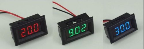 PIROS kijelzős mini digitális feszültség mérőműszer DC 4,5 - 30V besöntölve (azonnal használható) AKCIÓS !!!!!! KIFOGYOTT !!!!!!