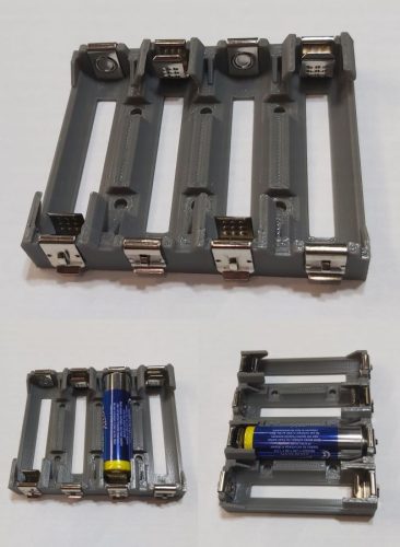 Elemtartó 4db AA méretű 1,5V-os elemekhez, 1,2V-os akkumulátorokhoz KAPHATÓ !!!!!!! 