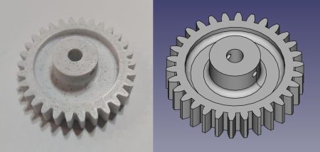 Fogaskerék M=1.5 x 30 fog x 48 mm 3D nyomtatott KAPHATÓ !!!!!!