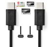   USB 2.0, USB-C™ Dugasz - USB-C™ Dugasz, 60 W, 480 Mbps, Nikkelezett, 1.00 m (CCGP60700BK10) KAPHATÓ !!!!!!!