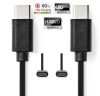 USB 2.0, USB-C™ Dugasz - USB-C™ Dugasz, 60 W, 480 Mbps, Nikkelezett, 1.00 m (CCGP60700BK10) KAPHATÓ !!!!!!!