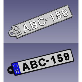 85x17mm rendszámtábla régi típusú, autós kulcstartó