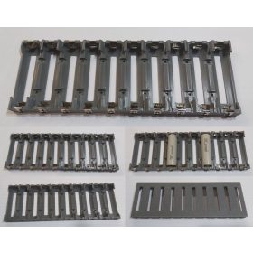   21700 Li-ion 10db lapos érintkezős 70mm-es akkumulátorokhoz, acél rugós érintkezőkkel, forgatott polaritású akkumulátor tartó. KAPHATÓ !!!!!!!