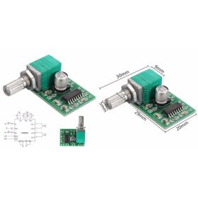   AUDIO erősítő modul, (digitális erősítés, kis méret, hangerő szabályzóval) 2x3W AKCIÓS !!!! RENDELÉS ALATT !!!!!!