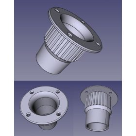   Reflexcső 100x110mm fekete 4db furattal az előlapon RENDELÉSRE !!!!!!!