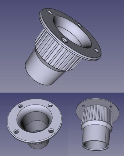 Reflexcső 100x110mm fekete 4db furattal az előlapon RENDELÉSRE !!!!!!!