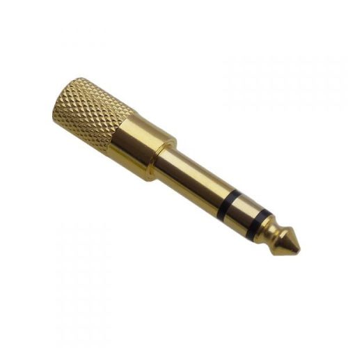6,3mm sztereó dugó - 3,5mm jack aljzat adapter, fém aranyozott AKCIÓS !!!!