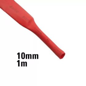 Zsugorcső Piros 1m-es 10,0 / 5,0 mm KAPHATÓ !!!!!!!