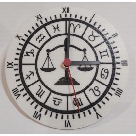   Egyedi falióra Horoszkóp MÉRLEG 175mm, óraszerkezettel. (fekete-fehér) KAPHATÓ !!!