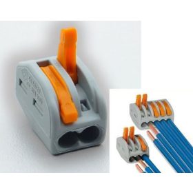   Oldható vezetékösszekötő 2-es, 4mm2-ig, 32A-ig (WAGO) RENDELÉS ALATT !!!